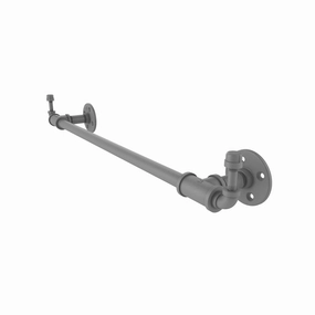 24" Towel Bar with Integrated Hooks, Matt Gray Finish