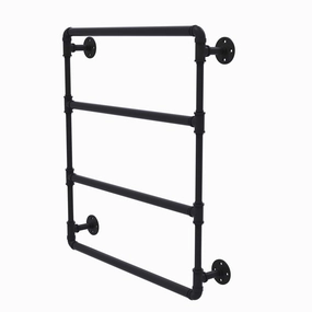 30" Wall Mounted Ladder Towel Bar, Matt Black Finish