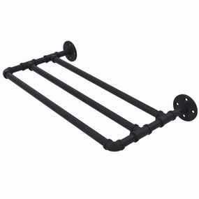 30" Wall Mounted Towel Shelf, Matt Black Finish