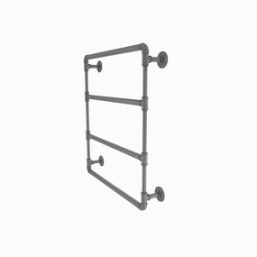 36" Wall Mounted Ladder Towel Bar, Matt Gray Finish