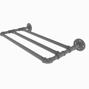 36" Wall Mounted Towel Shelf, Matt Gray Finish