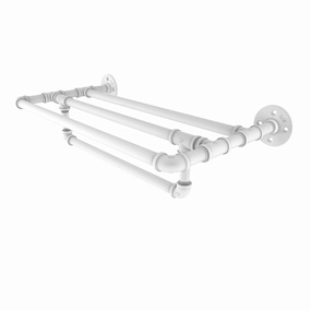 36" Wall Mounted Towel Shelf with Towel Bar, Matt White Finish