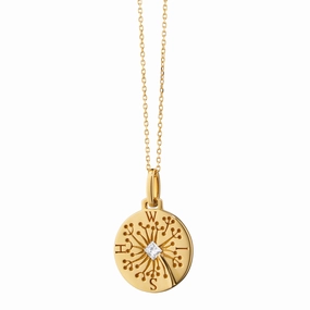 "Wish" Dandelion 18K Gold Intaglio Charm