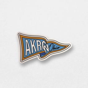 Akron. OH Flag Sticker (Blue)