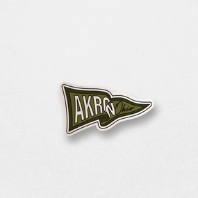 Akron. OH Flag Sticker (Green)