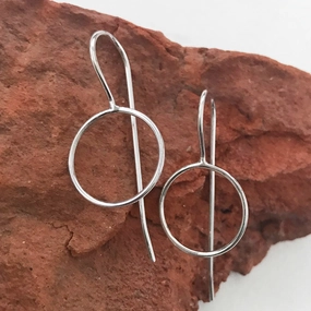 Circle Around Earrings - Sterling Silver, Indonesia