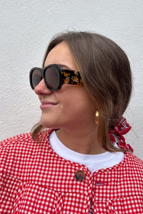 Damson Madder Oversized Navigator Tort Sunglasses