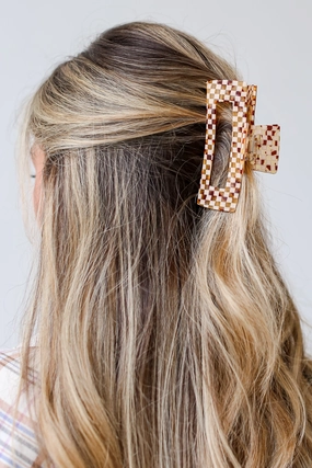 FINAL SALE - Emerson Acrylic Checkered Claw Hair Clip
