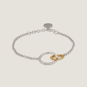 Halo Bracelet - Sterling Silver/24 Carat Gold Gilded