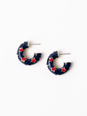 Justine Earrings | Red   Blue