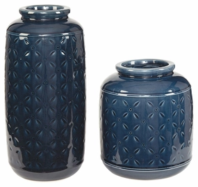 Marenda Navy Blue Vase Set