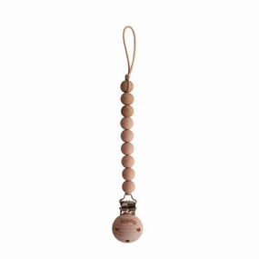 Mushie Pacifier Clip Eva Pale Taupe