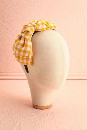 Nynet Yellow | Gingham Print Headband
