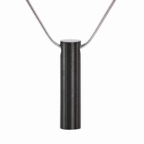 Onyx Cylinder Cremation Urn Necklace
