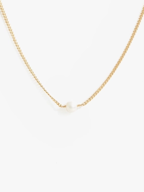 Pearl Curb Chain Necklace