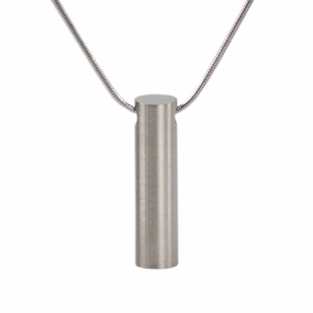 Pewter Cylinder Cremation Urn Necklace