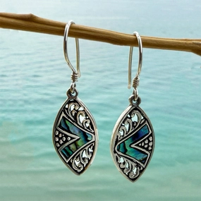 Seaside Abalone Earrings - Sterling Silver, Indonesia