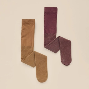 Shimmer Tights - Golden / Fig - FINAL SALE