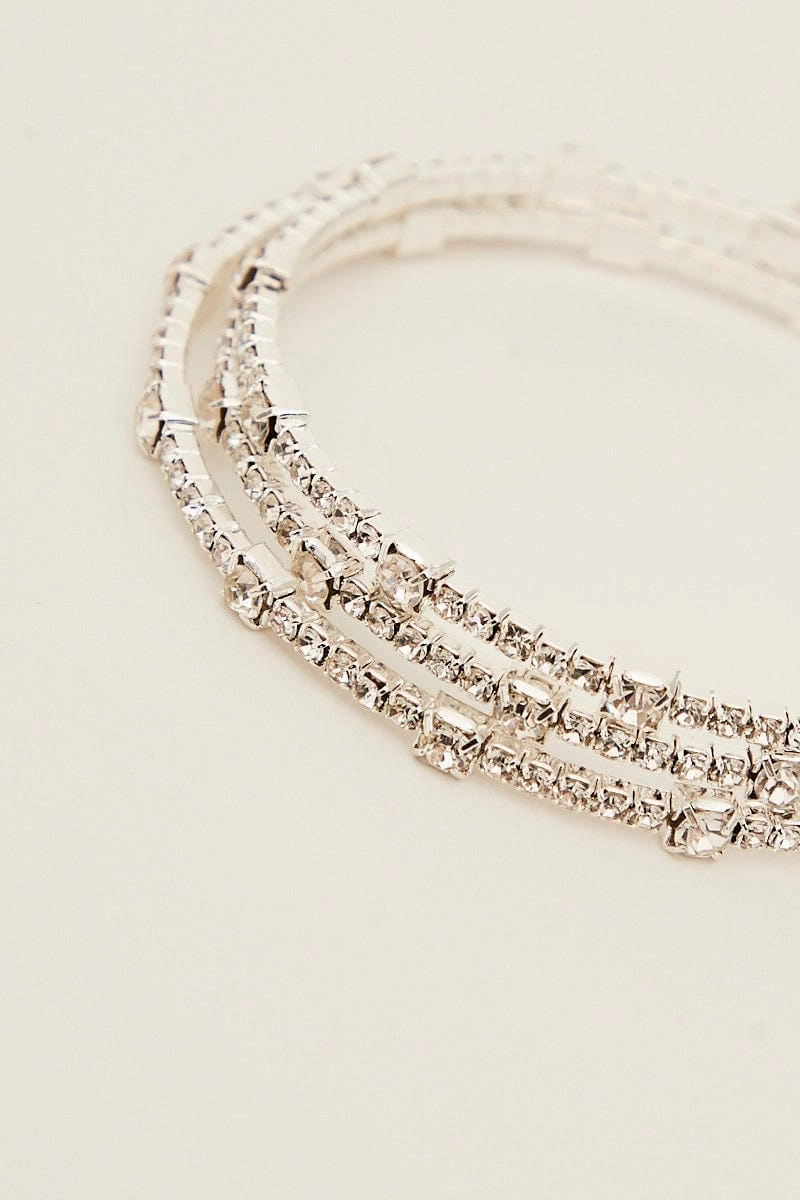 Silver Rhinestone Bangle