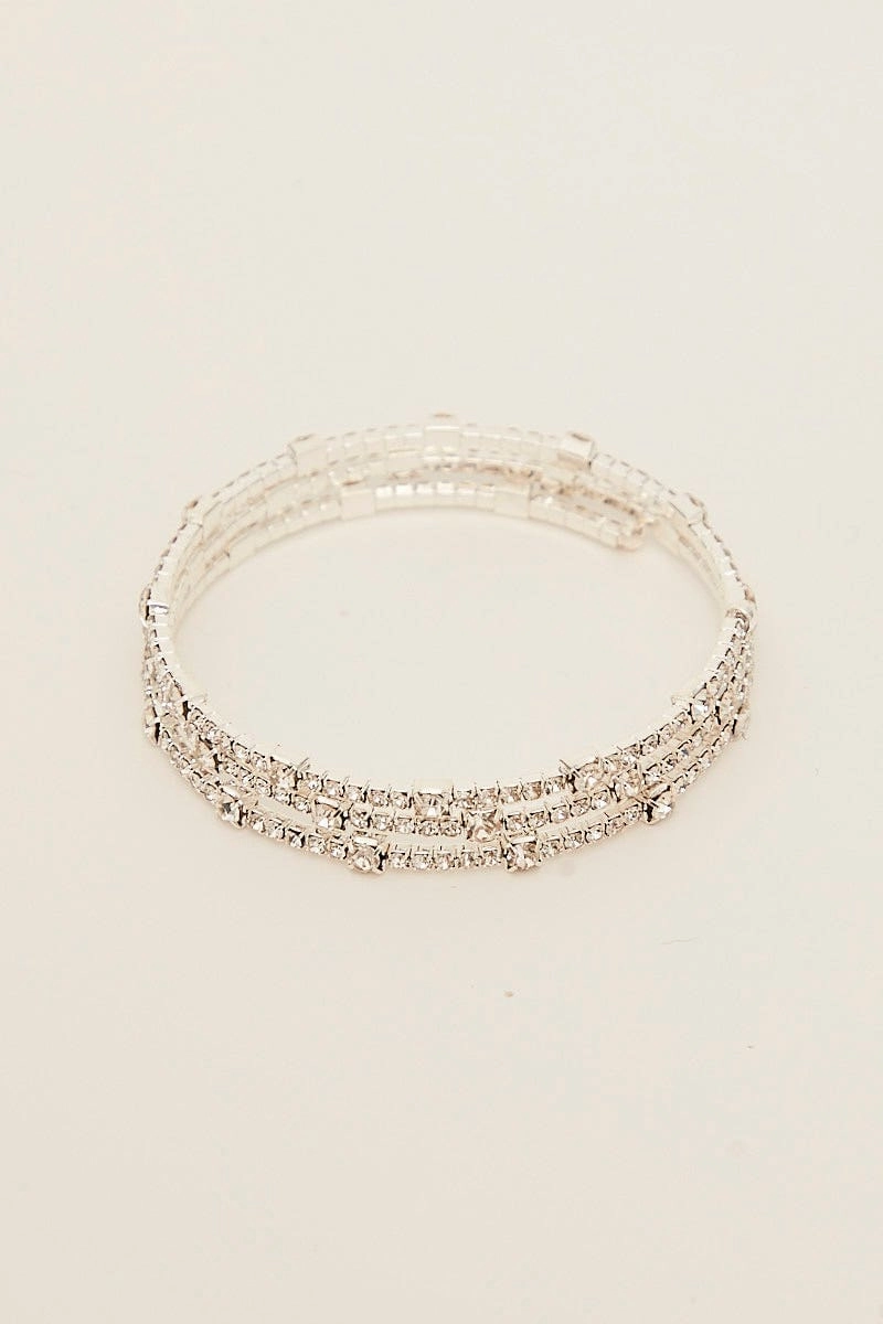 Silver Rhinestone Bangle