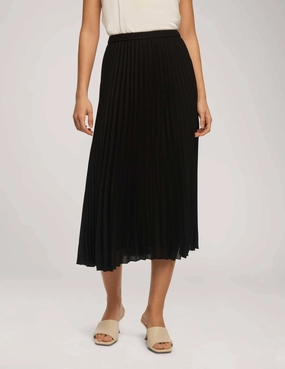 Solid Pull On Pleated Skirt- Sale