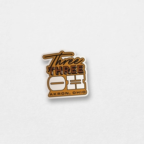 Three Three OH Sticker (Brown)