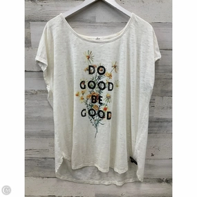 Top Short Sleeve By Maurices In Cream, Size: 1x